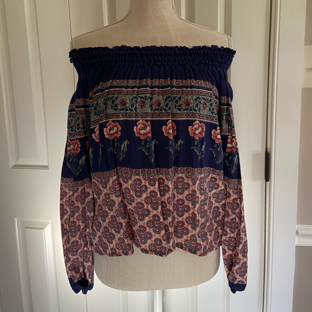 Off the shoulder floral blouse